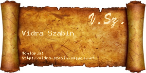 Vidra Szabin névjegykártya
