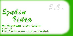 szabin vidra business card